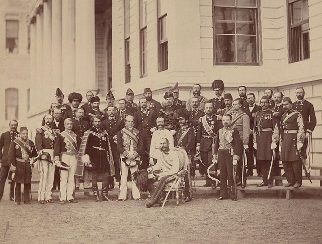 Franz Joseph I with his entourage and Ottoman officials in Constantinople, 1869. Franz Joseph was en route to Egypt for the official opening of the Suez Canal. The stallion  Abdul Aziz, called after the Ottoman Sultan Abdul Aziz, was presented on this occ